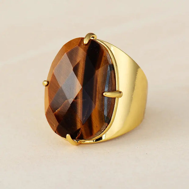 Bague "Providence" en Oeil de tigre