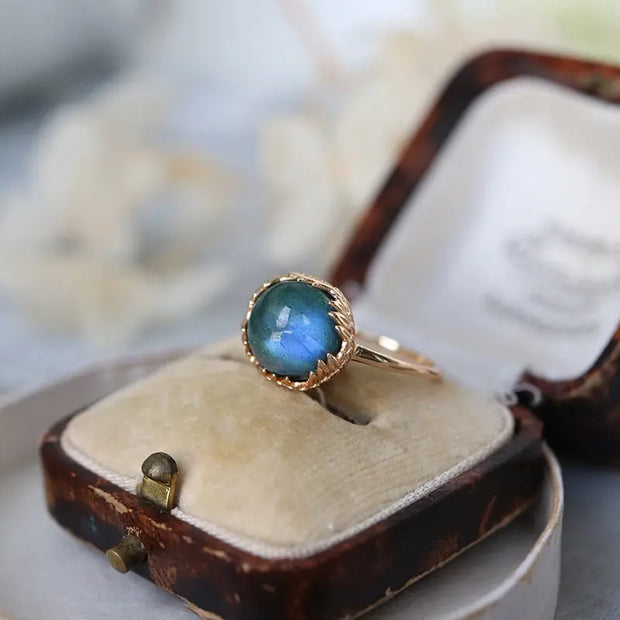 Bague en Labradorite et Malachite