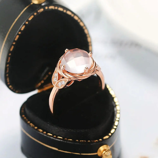 Bague en Quartz rose