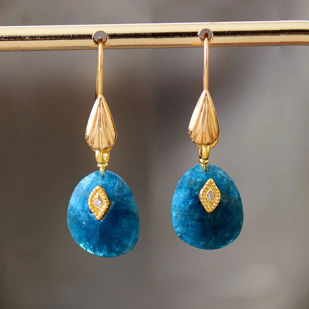 Boucles d'oreilles "Abysse" en Apatite