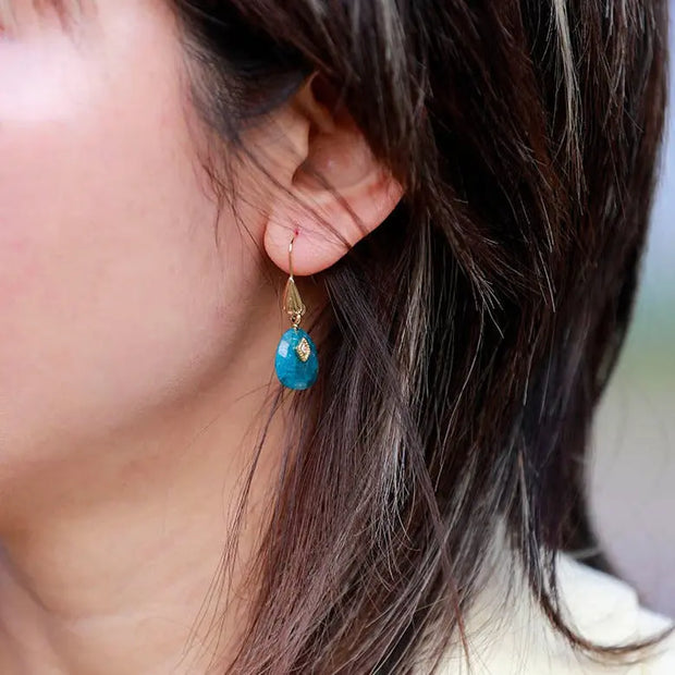 Boucles d'oreilles "Abysse" en Apatite