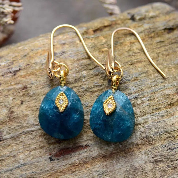 Boucles d'oreilles "Abysse" en Apatite