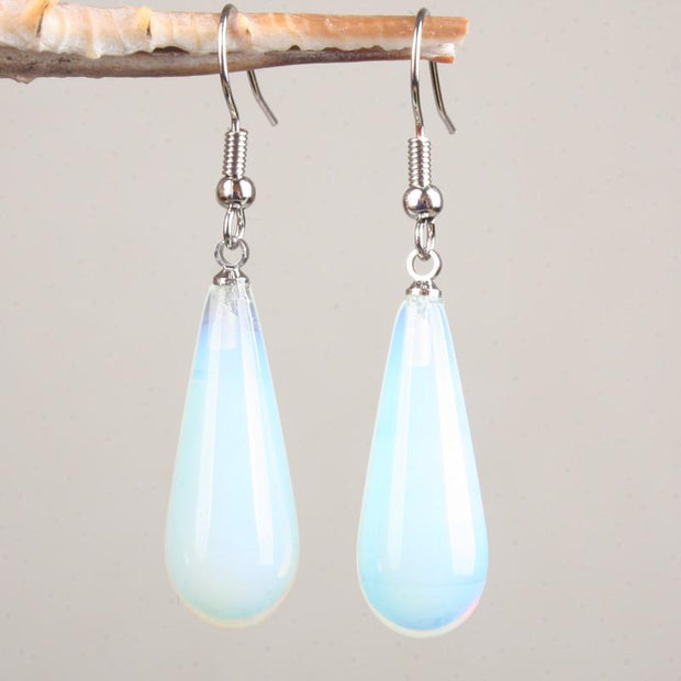 Boucles d'oreilles "Gouttes d'eau" en Opaline