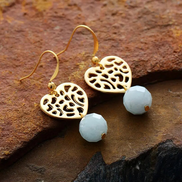 Boucles d'oreilles "Tendresse" en Aigue-Marine