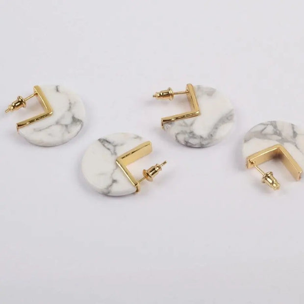 Boucles d'oreilles en Howlite