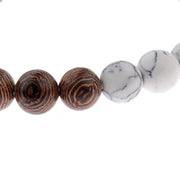 Bracelet "Confiance" en Howlite et Bois naturel