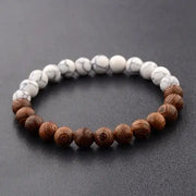 Bracelet "Confiance" en Howlite et Bois naturel