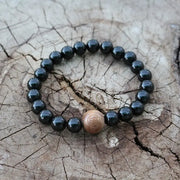 Bracelet "Méditation" en Onyx et Bois de santal