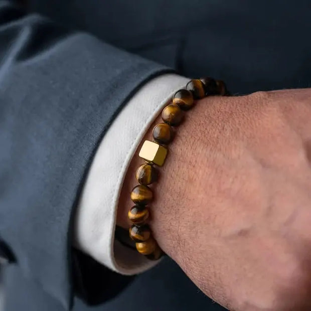 Bracelet Homme Moderne en Oeil de Tigre