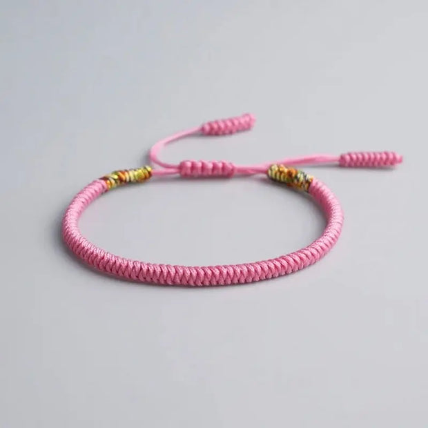 Bracelet Tibétain Bicolore Rose et Jaune