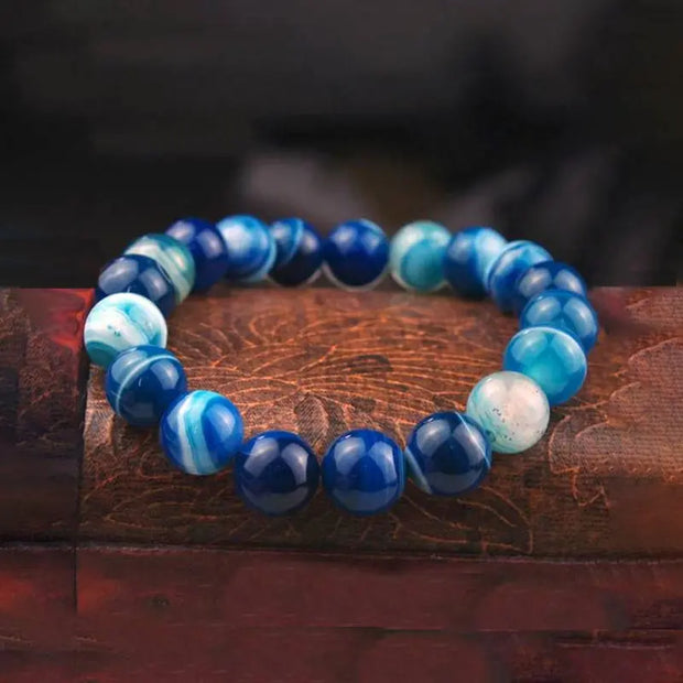 Bracelet en Agate Bleue