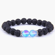 Bracelet en Pierre de Lave et Pierre de Lune