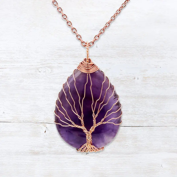 Collier Arbre de Vie en Améthyste