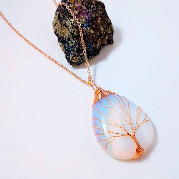 Collier Arbre de Vie en Opaline