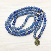 Collier Mâlâ en Aventurine Bleue - Tranquillité intérieure