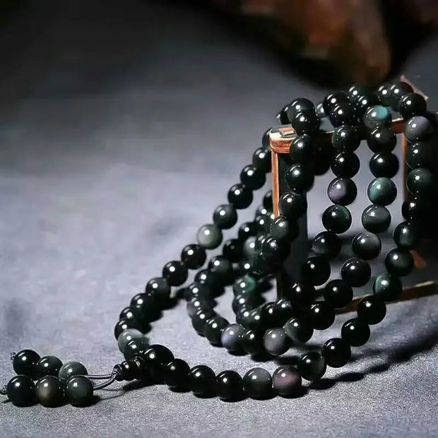 Collier Mâlâ en Obsidienne Oeil Céleste - Paix