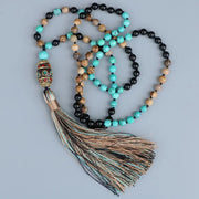 Collier Mâlâ en Onyx et Turquoise - Guérison