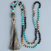 Collier Mâlâ en Onyx et Turquoise - Guérison