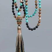 Collier Mâlâ en Onyx et Turquoise - Guérison