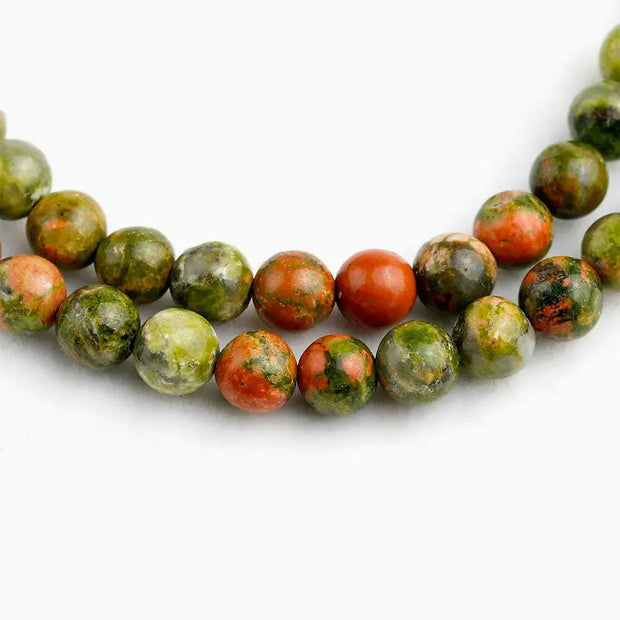 Collier Mâlâ en Unakite