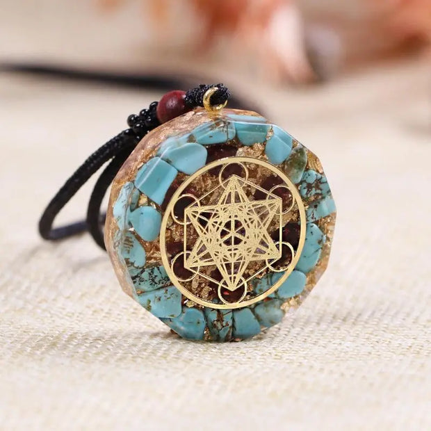 Pendentif Orgonite Cube de Métatron Divin